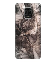 Gri Mermer Tasarımlı Süper Şeffaf Silikon Telefon Kılıfı Xiomai Redmi Note 9 Pro