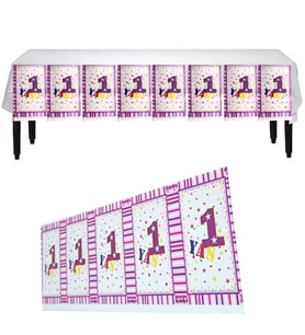 1 Yaş Parti Masa Örtüsü, 180 x 108 cm,  Pembe (STD)