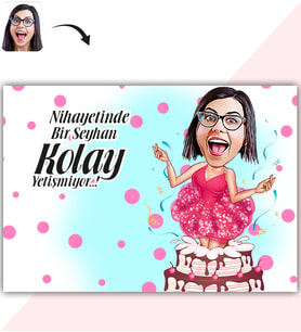 BK Gift Kişiye Özel Bayan Doğum Günü Karikatür Baskılı Yaş Pasta İçin Yenilebilir Şekerli Kağıt  1(Sadece Kağıt)