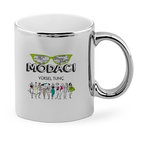 BK Gift Kişiye Özel Mesleki Modacı Krom Kupa Bardak  1