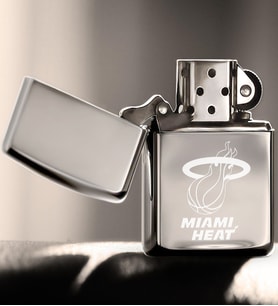 Miami Heat Silver Benzinli Metal Çakmak (Gümüş)