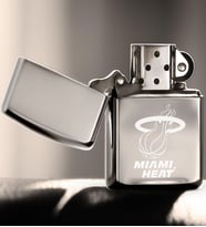 Miami Heat Silver Benzinli Metal Çakmak (Gümüş)