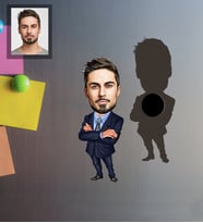 Kişiye Özel Öğretmen Karikatürlü Ahşap Magnet Bay-8