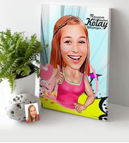 BK Gift Kişiye Özel Bayan Karikatür Kanvas Tablo 30x50cm 7