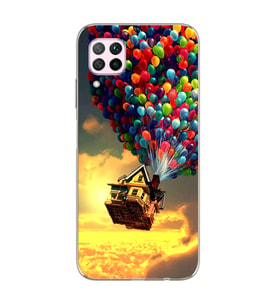 Yukarı Bak Balon Tasarımlı Süper Şeffaf Silikon Telefon Kılıfı Huawei P40 Lite