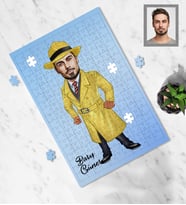 Kişiye Özel Müfettiş Karikatürlü A3 130 Parça Puzzle Bay-2
