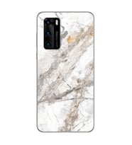 Beyaz Mermer Tasarımlı Süper Şeffaf Silikon Telefon Kılıfı Huawei P40