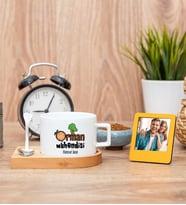Orman Mühendisi Fincan ve Turuncu Mini Fotoğraf Çerçevesi