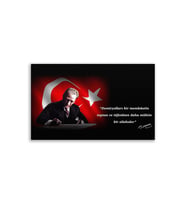 Atatürk Resimli Deri Üzerine Kanvas Tablo 80x130