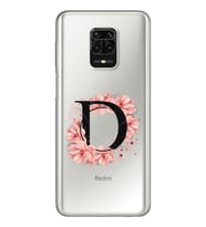 ÇiçekliHarfTasarımSüperŞeffafSilikonTelefonKılıfıXiomaiRedmiNote9Pro-Note9sD-Har