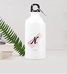 BK Gift Kişiye Özel N Baş Harf Ve İsimli Metal Suluk 500 Ml Model 4