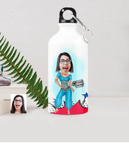 BK Gift Kişiye Özel Oryantal Dansçı Karikatürlü Metal Suluk 500 Ml