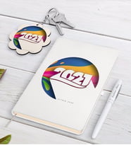 BK Gift Kişiye Özel 2024 Mutlu Yıllar Beyaz Defter Kalem ve Anahtarlık Hediye Seti-10 (Model 1)