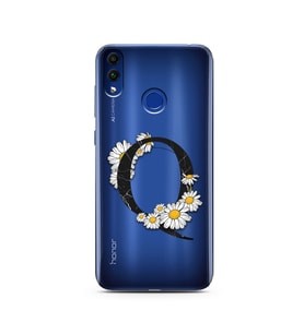 Papatya Harf Tasarım Süper Şeffaf Silikon Telefon Kılıfı Huawei Honor 8c Q-Harfi