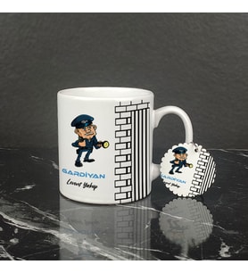 Gardiyan Kupa Bardak ve Anahtarlık Set