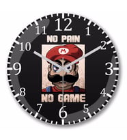 No Pain No Game Duvar Saati Bombeli Gercek Cam