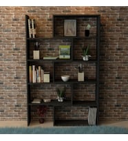 Office Dekoratif Kitaplık Siyah