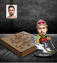 Kişiye Özel Sporcu Karikatürlü Ahşap Biblo Kutulu Bay-2