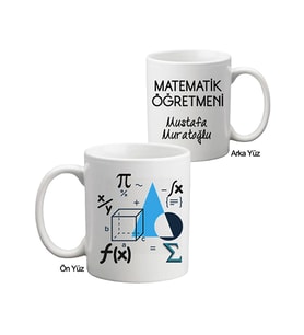 Öğretmenler Günü Hediyesi - Matematik Öğretmeni İsimli Kupa Bardak