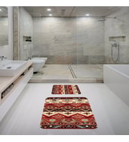 Banyo Halısı Ikili Klozet Takımı Kaymaz Tabanlı Banyo Paspas Takımı (Karışık)