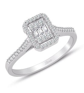 0.32 Ct Modern Tasarım Baget Kare Tektaş Yüzük