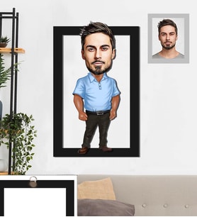 Kişiye Özel Erkek Karikatürlü 3D Ahşap Tablo 30x47 Model-8