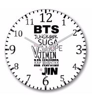 Bts Duvar Saati Bombeli Gercek Cam