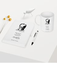 BK Gift Kişiye Özel Atatürk Temalı Beyaz Defter Kalem Kupa Seti - 2