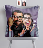BK Gift Kişiye Özel Sevgililer Karikatürlü  Yastık  18