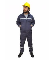 İş Takımı (mont+pantolon) Reflektörlü %100 Pamuk (Gri)