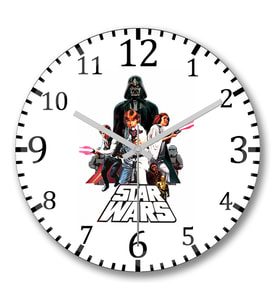 Star Wars Classico Duvar Saati Bombeli Gercek Cam