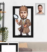 Kişiye Özel Müfettiş Karikatürlü 3D Ahşap Tablo 30x47 Bay-1