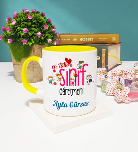 Mesajlı Sınıf Öğretmeni Kupa Bardak Sarı