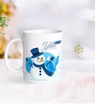 BK Gift Kişiye Özel Yılbaşı Mutlu Yıllar Kupa ve Kar Tanesi Kolye-21 (Model 1)