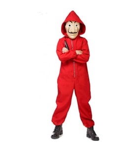 Unisex Çocuk Kırmızı La Casa De Papel Kostümü