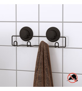 TEKNOTEL DELME VİDA MATKAP YOK !VAKUMLU 4'LÜ BANYO MUTFAK VESTİYER ASKISI MAT SİYAH DM244