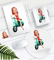 BK Gift Kişiye Özel Bayan Karikatürlü Defter Kalem Kupa Mouse Pad Seti-23 (Model 1)