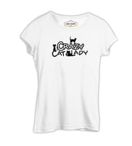 Cat Lady Beyaz Kadın Tshirt