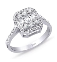 Modern Tasarım 0.80 Ct Baget Kare Tektaş Yüzük