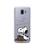 Snoopy Tasarımlı Süper Şeffaf Silikon Telefon Kılıfı Samsung J4