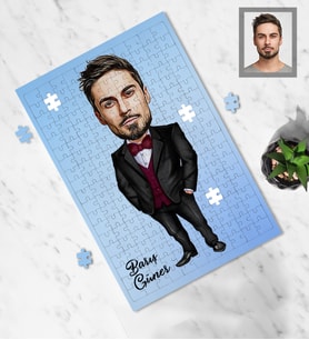 Kişiye Özel Patron Karikatürlü A3 240 Parça Puzzle Bay-24