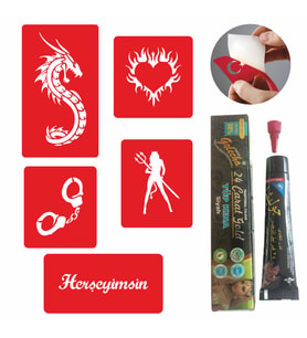 Herşeyimsin Tattoo Dövme Kına ve Şablon Seti