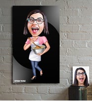 BK Gift Kişiye Özel Ev Hanımı Karikatür Ahşap Tablo - 3