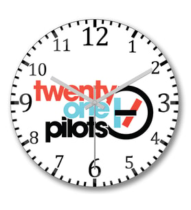 Twenty One Pilots Duvar Saati Bombeli Gercek Cam