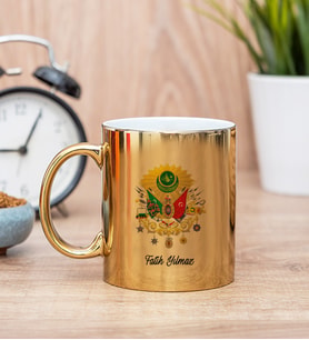 Osmanlı Armalı Gold Kupa Bardak