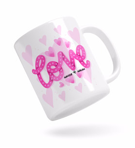 BK Gift Kişiye Özel Love Tasarımlı Beyaz Kupa Bardak-6