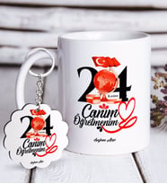 BK Gift Kişiye Özel Canım Öğretmenim Beyaz Kupa ve Anahtarlık Hediye Seti-10 (Model 1)