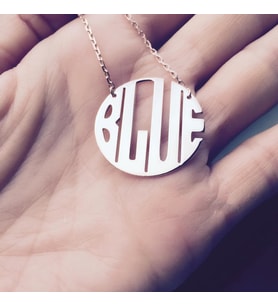 Kişiye Özel Harfli Monogram Gümüş Kolye Özel Gün Hediyesi (Gümüş)