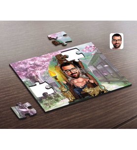 BK Gift Kişiye Özel Viking Karikatürlü Ahşap Puzzle-1
