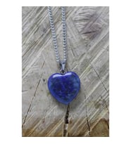 Lapis Lazuli Doğal Taş Kalpli Kolye Tky0100